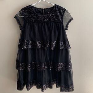 BCBGirls black sequin layered dress size 10 nwt